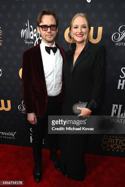 Jimmi Simpson and guest attend Champagne Collet & OBC Wines' celebration of The 28th Annual Critics Choice Awards at Fairmont Century Plaza on...