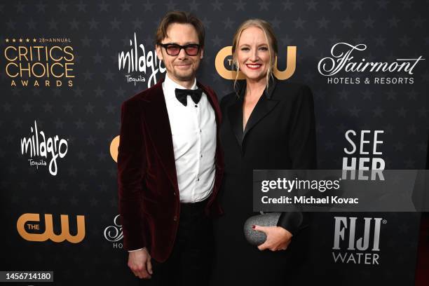 Jimmi Simpson and guest attend Champagne Collet & OBC Wines' celebration of The 28th Annual Critics Choice Awards at Fairmont Century Plaza on...