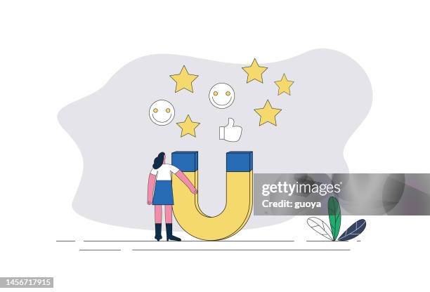 magnete, frauen, stars, smileys, likes. - retention stock-grafiken, -clipart, -cartoons und -symbole