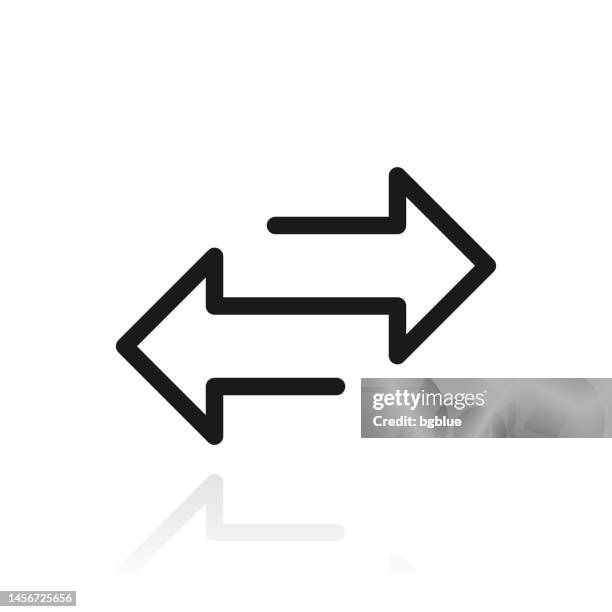 transfer arrows. icon with reflection on white background - transfer image stock illustrations