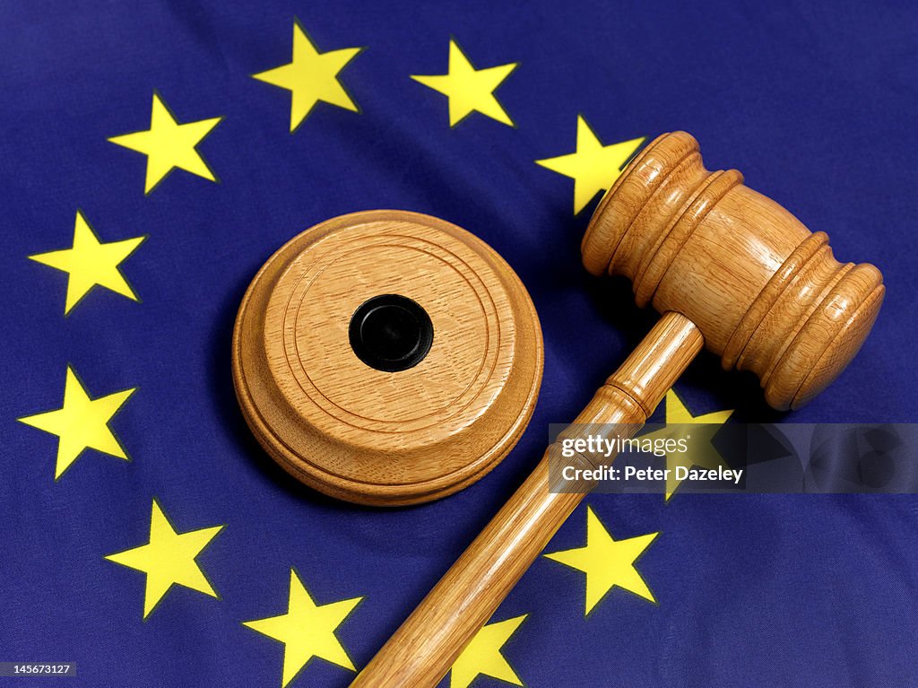 EU flag and gavel