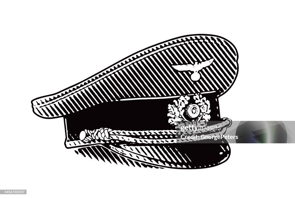WWII German Army Officer Hat on white background