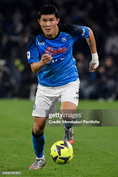 Kim Min-jae of SSC Napoli in action during the Serie A football match between SSC Napoli and Juventus FC at Diego Armando Maradona stadium. Napoli ,...