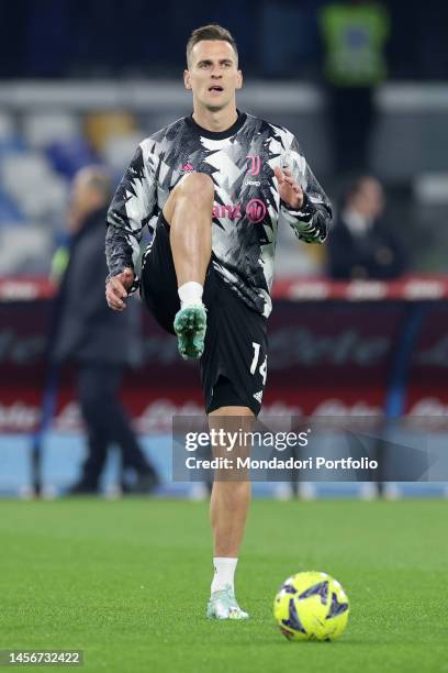 Arkadiusz Milik of Juventus FC prior to the Serie A football match between SSC Napoli and Juventus FC at Diego Armando Maradona stadium. Napoli ,...