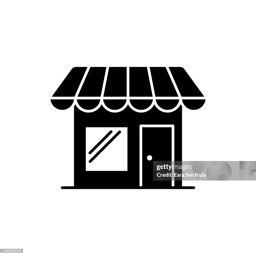 Icono plano sólido del mercado. El icono es adecuado para páginas web, aplicaciones móviles, interfaz de usuario, UX y diseño de GUI.