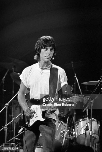 Jeff Beck performing during the Ronnie Lane ARMS Benefit Concert held at the Royal Albert Hall in London, England on September 20, 1983.