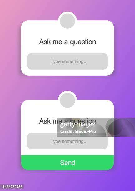 illustrazioni stock, clip art, cartoni animati e icone di tendenza di sondaggio nei social network. fammi una domanda insta sticker - chiedere