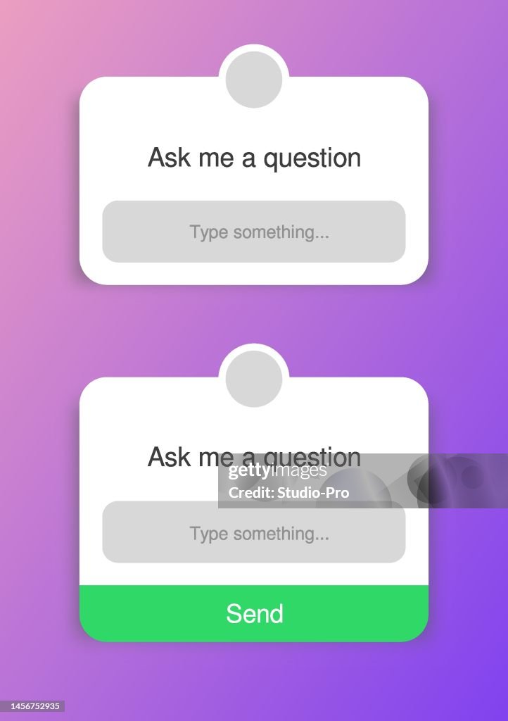 Poll in social network. Ask me a question insta sticker