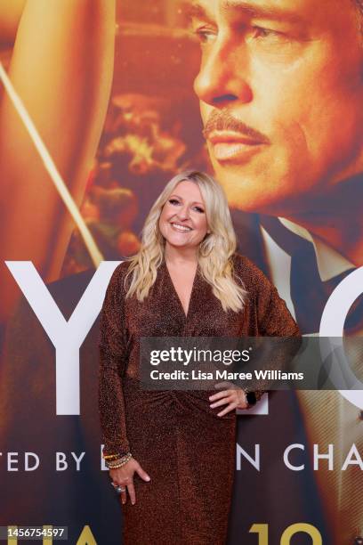 Angela Bishop attends the Australian premiere of Babylon at State Theatre on January 16, 2023 in Sydney, Australia.