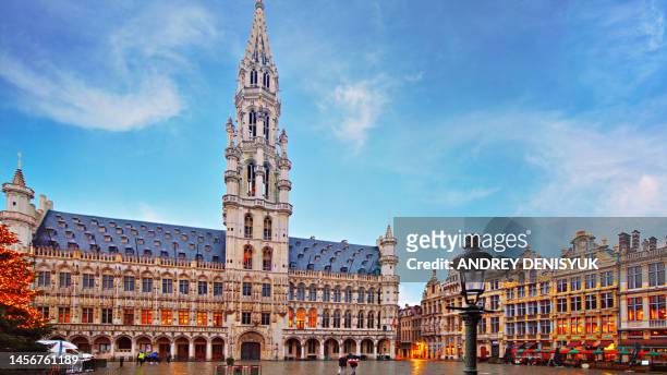 grand place with the historical buildings. brussels - grand place stock-fotos und bilder