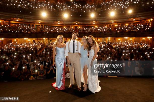 Margot Robbie, Diego Calva, Samara Weaving and Phoebe Tonkin attend the Australian Premiere of "Babylon" at State Theatre on January 16, 2023 in...