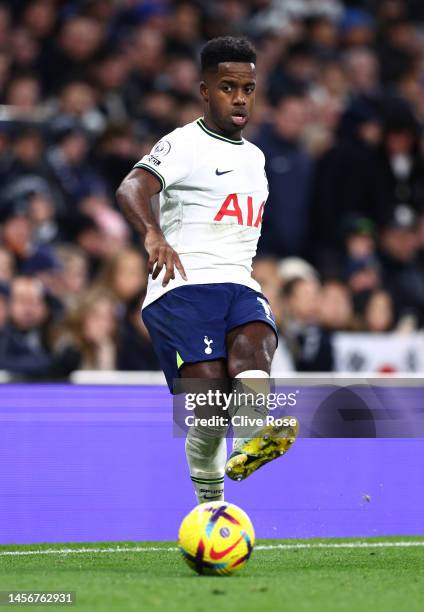 Ryan Sessegnon of Tottenham Hotspur runs with the ball during the Premier League match between Tottenham Hotspur and Arsenal FC at Tottenham Hotspur...