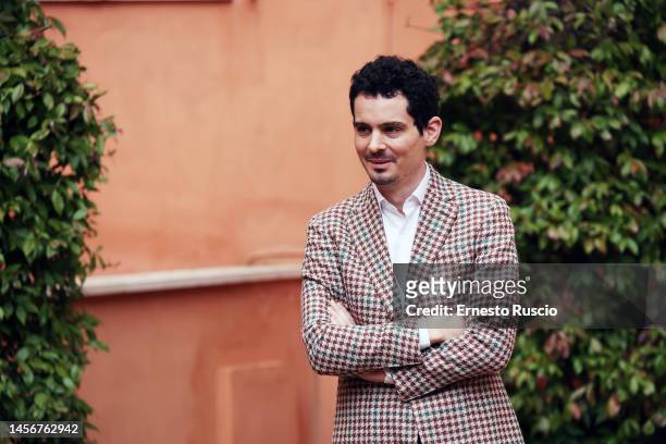 Director Damien Chazelle attends the Damien Chazelle photocall at Hotel De La Ville on January 16, 2023 in Rome, Italy.
