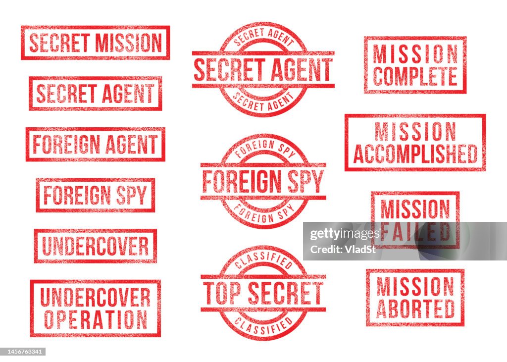 Rubber Stamps Top Secret Mission Undercover Agent Foreign Spy