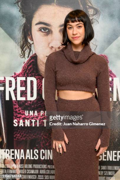 Greta Fernande attends the "El Fred Que Crema" photocall at Cines Renoir on January 16, 2023 in Madrid, Spain.