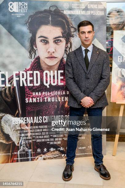 Santi Trullenque attends the "El Fred Que Crema" photocall at Cines Renoir on January 16, 2023 in Madrid, Spain.