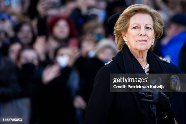 Queen Anne Marie of Greece attends the funeral of Former King Constantine II of Greece on January 16, 2023 in Athens, Greece. Constantine II, Head of...