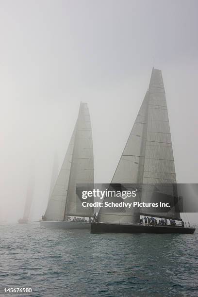 competitive sailing in key west, florida usa - yachting race stock pictures, royalty-free photos & images