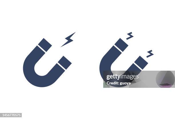 stockillustraties, clipart, cartoons en iconen met magnet icon. - magnetisch veld