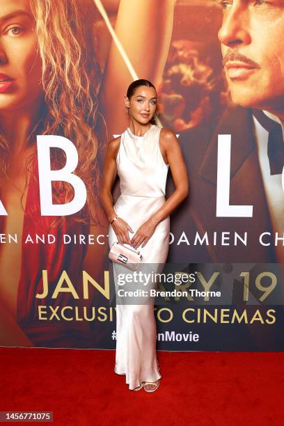 Sammy Robinson attends the Australian Premiere of Babylon at State Theatre on January 16, 2023 in Sydney, Australia.