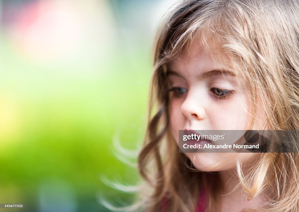 Girl looking down