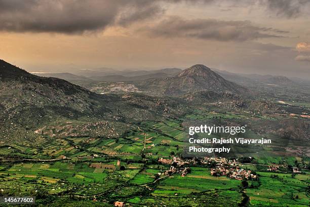 bird's eye view of nandi hills - bengaluru stock pictures, royalty-free photos & images