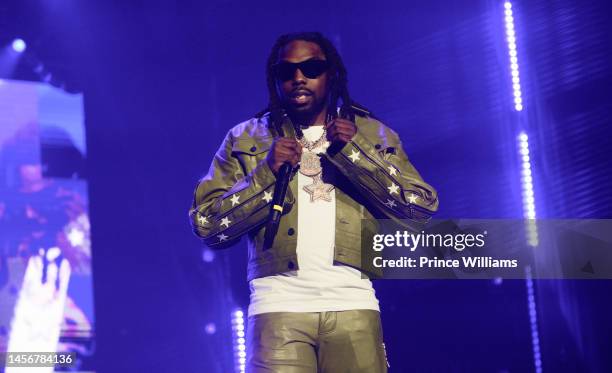 Rapper Young Scooter performs during Future & Friends "One Big Party Tour" at State Farm Arena on January 14, 2023 in Atlanta, Georgia.