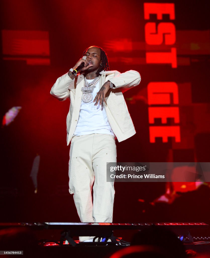 Gee Bag Rapper Rapper EST Gee performs during Future & Friends