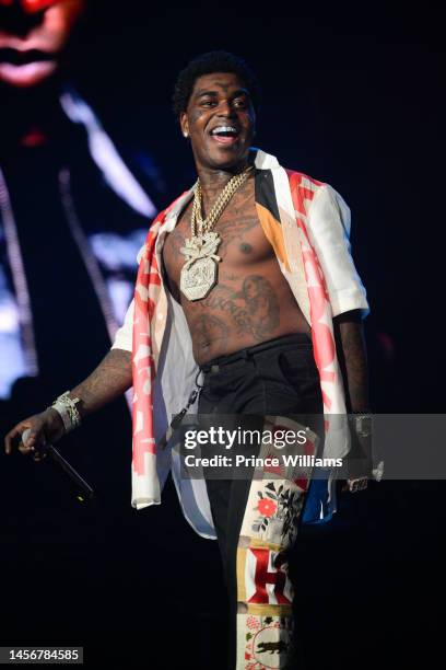 Rapper Kodak Black performs during Future & Friends "One Big Party Tour" at State Farm Arena on January 14, 2023 in Atlanta, Georgia.