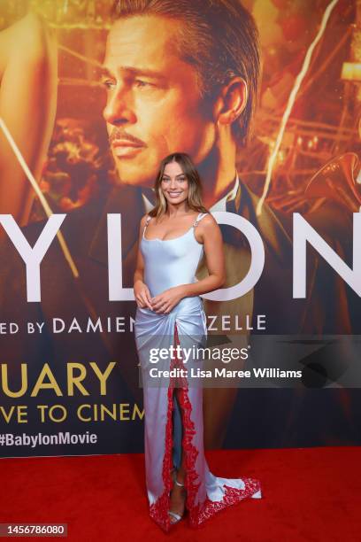 Margot Robbie attends the Australian premiere of Babylon at State Theatre on January 16, 2023 in Sydney, Australia.