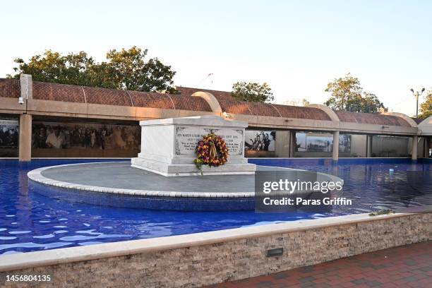 The tomb of Martin Luther King Jr., and his wife Coretta Scott King at sunrise ahead of the 2023 Martin Luther King, Jr. Beloved Community...