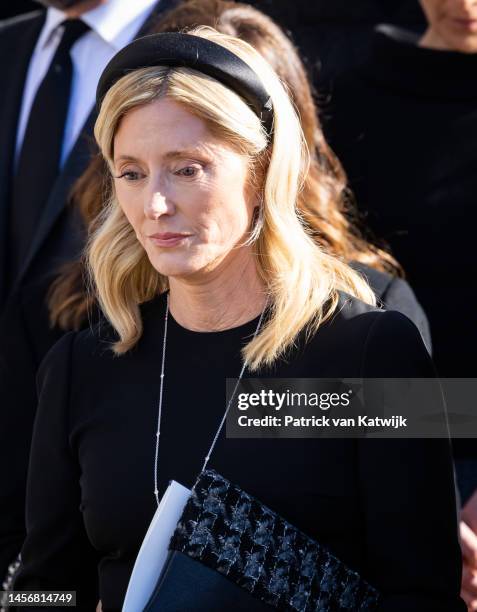 Crown Princess Marie-Chantal of Greece attends the funeral of former King Constantine II of Greece on January 16, 2023 in Athens, Greece. Constantine...