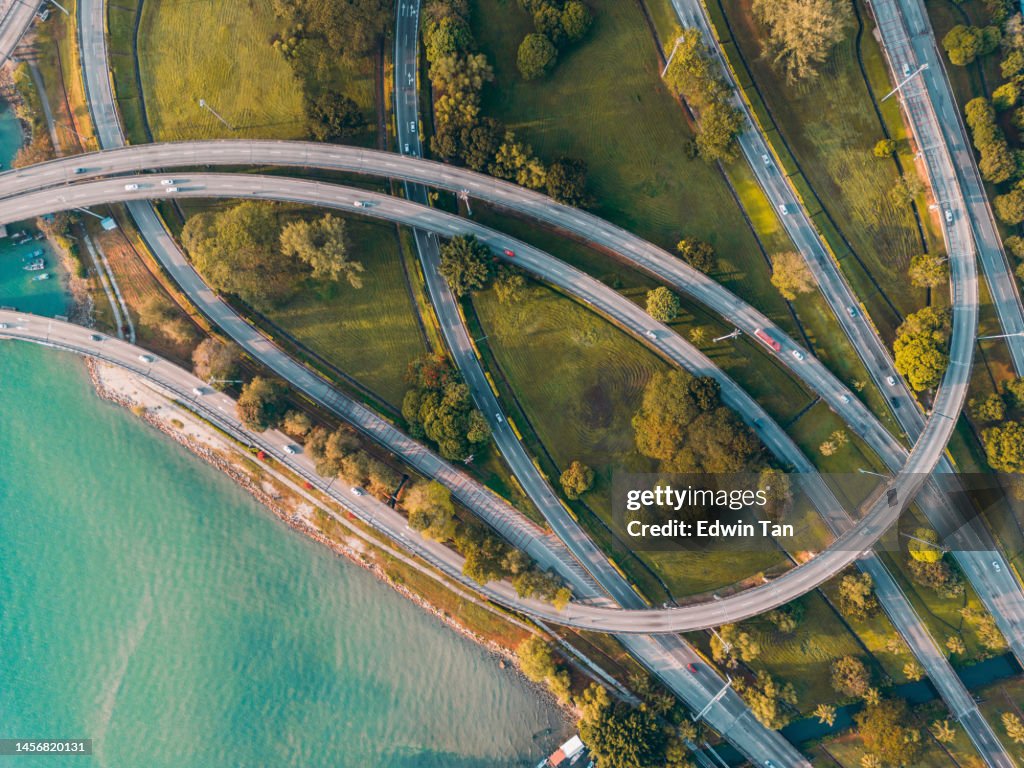 Penang Multilane Highway aus Luftsicht während des Tages