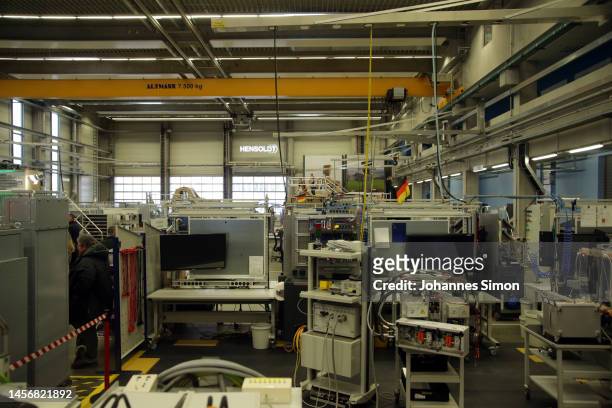 General inside view of Hensoldt, a defense contractor that specializes in sensor and radar technology during the visit of German Chancellor Olaf...