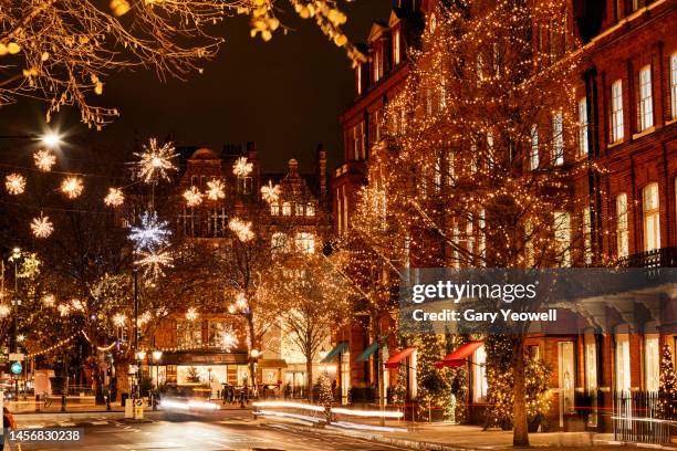 christmas in london - sloane street imagens e fotografias de stock