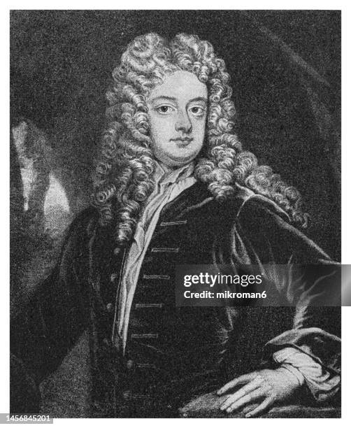 portrait of joseph addison (1 may 1672 – 17 june 1719) english essayist, poet, playwright and politician - joseph addison stock pictures, royalty-free photos & images