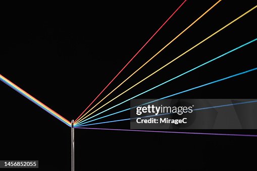 Rainbow Refraction by Color Threads Through Needle Eyelet Rainbow Refraction by Color Threads Through Needle Eyelet