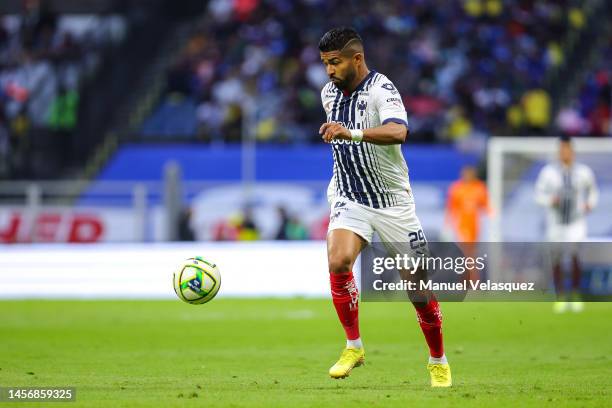 Rodrigo Aguirre of Monterrey controls the ball during the 2nd round match between Cruz Azul and Monterrey as part of the Torneo Clausura 2023 Liga MX...