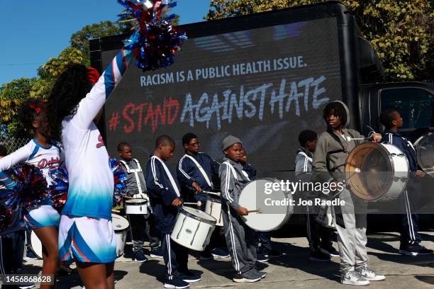 Olinda Elementary School marching band participates in the Dr. Martin Luther King Jr. Day Parade in the Liberty City neighborhood on January 16, 202...