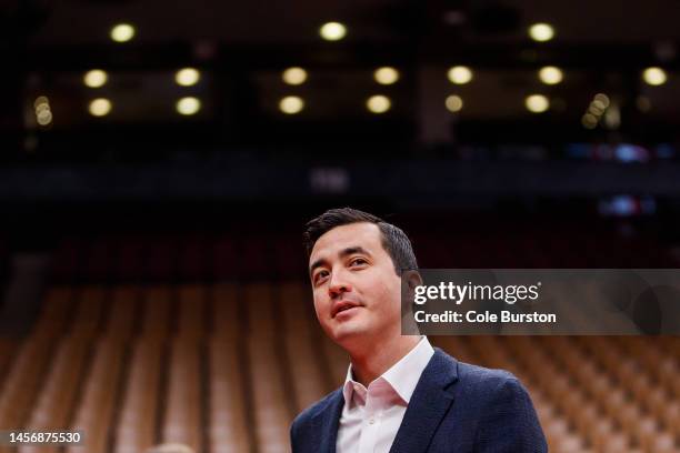 Bobby Webster, General Manager of the Toronto Raptors is seen ahead of the NBA game between the Toronto Raptors and the Portland Trail Blazers at...