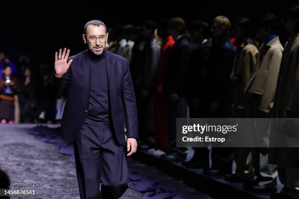 Fashion designer Ermenegildo Zegna at the Zegna fashion show during the Milan Menswear Fall/Winter 2023/2024 on January 16, 2023 in Milan, Italy.