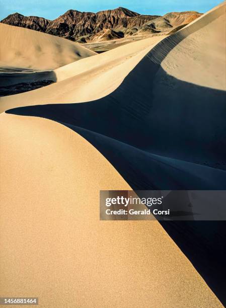 ibex sand dunes in death valley national park, california. mojave desert. dunes created by wind. - bioreserve stock pictures, royalty-free photos & images