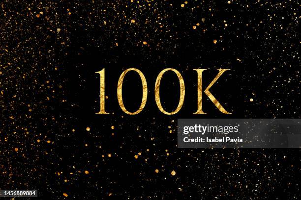 100k in golden words - january icon stock pictures, royalty-free photos & images