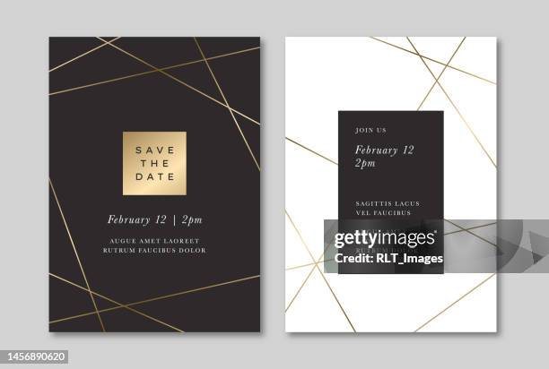 save the date card — marcel system - black tie party fancy stock illustrations