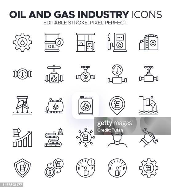 illustrations, cliparts, dessins animés et icônes de ic�ônes de l’industrie pétrolière et gazière - symboles d’exploration, de forage et de raffinage - picto essence