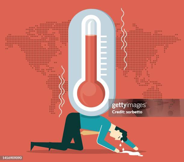 global warming - climate change - overheated stock illustrations
