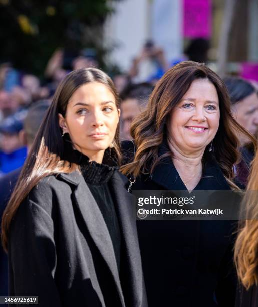 Princess Alexia of Greece and her daughter Arrietta Morales y de Grecia attend the funeral of Former King Constantine II of Greece on January 16,...