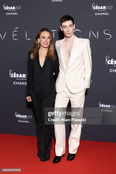 Laetitia Dosch and Theodore Pellerin attend the "Cesar - Revelations 2022" At Le Trianon on January 16, 2023 in Paris, France.