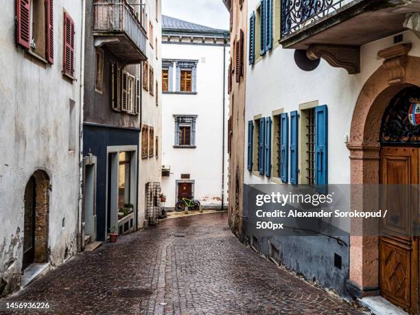 old medieval city sion in switzerland,street view,winter,sion,switzerland - valais canton stock pictures, royalty-free photos & images