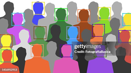 Multiple Color Face Multi Colored Face Recognized Men High-Res Vector Graphic - Getty Images